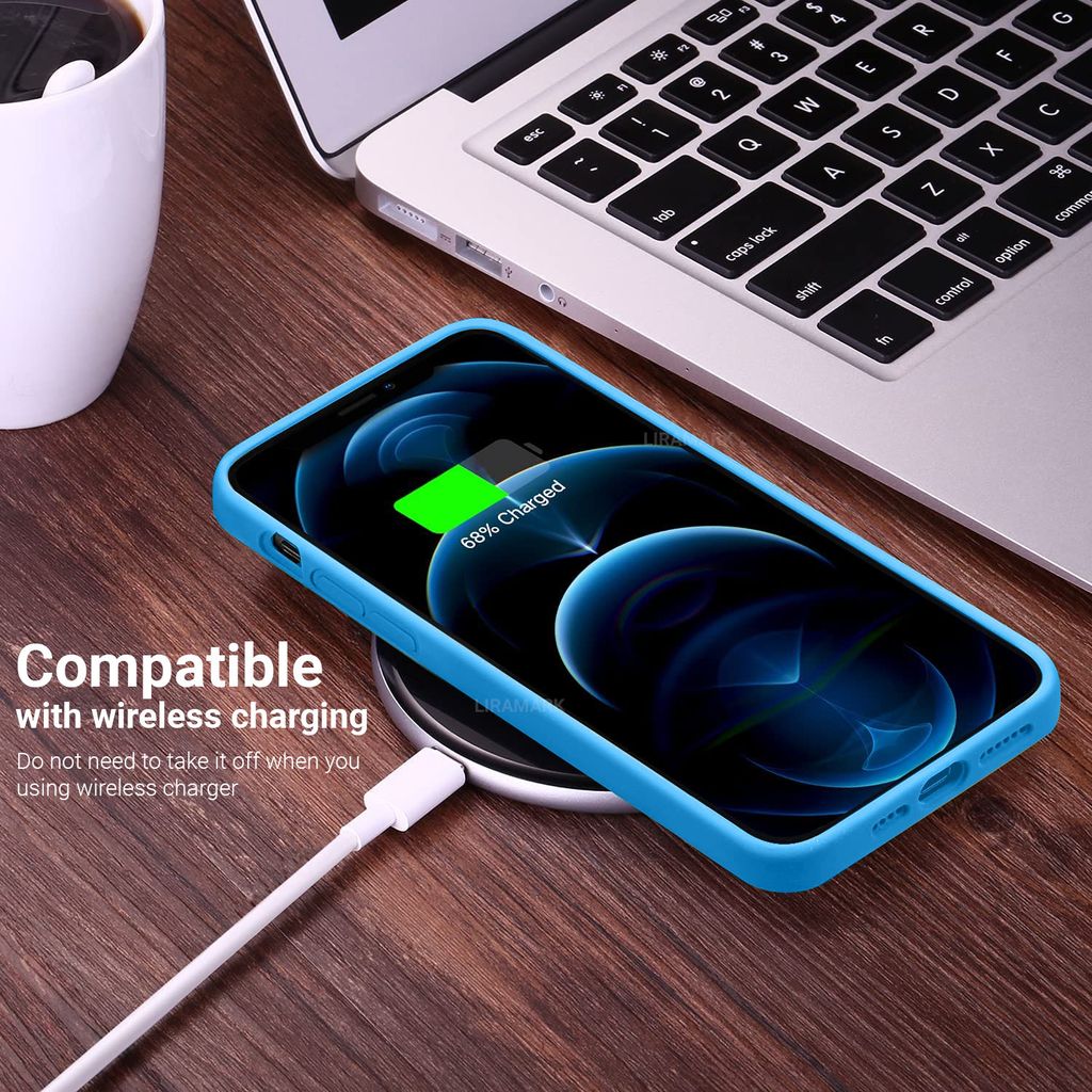 LIRAMARK Liquid Silicone Soft Back Cover Case for Apple iPhone 12 Pro Max (6.7 inch)