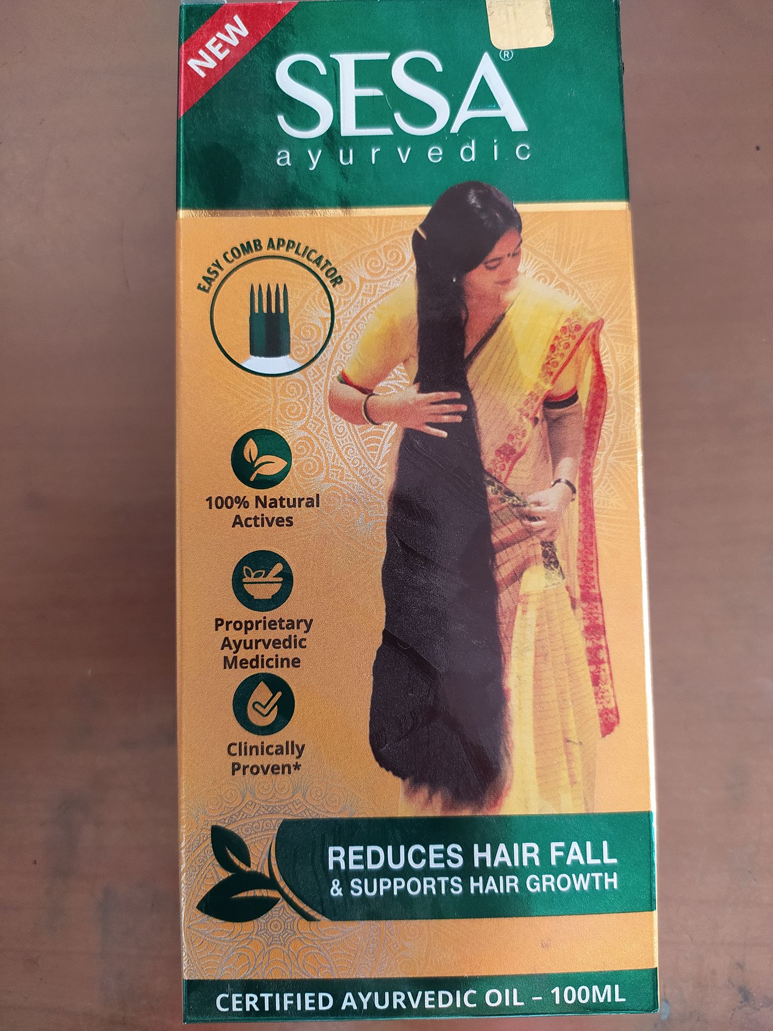Sesa Ayurvedic 100% natural Actives Proprietary Ayurvedic Medicine Clinically Proven Reduces hair fall & supports hair growth 