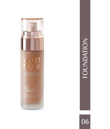 Glam21 Velvet Touch Oil Control Silk Foundation Waterproof SPF 35 Long Lasting 50g Almond04