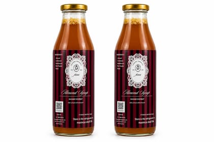Favours Organics Almonade Syrup, 500ml | Traditional Badam Sherbat Concentrate | Almond, Cardamom & Sandalwood Drink Syrup | Natural Summer Cooling Beverage | Heritage Recipe Pack of 2
