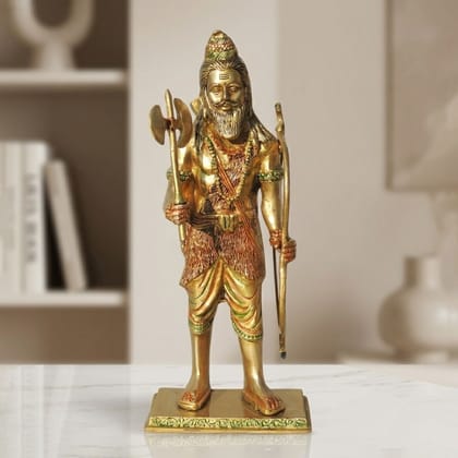 Brass Parshuram Ji Statue – Premium Brass Hindu God Murti For Temple, Height : 13.6 Inch (BSMAS1339 F)