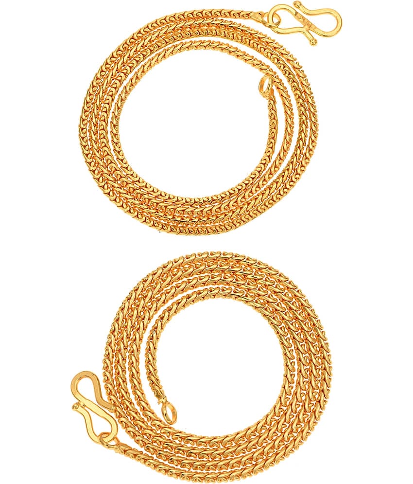 AanyaCentric Combo of 2 Gold Plated 28inches Long Fashion Chain