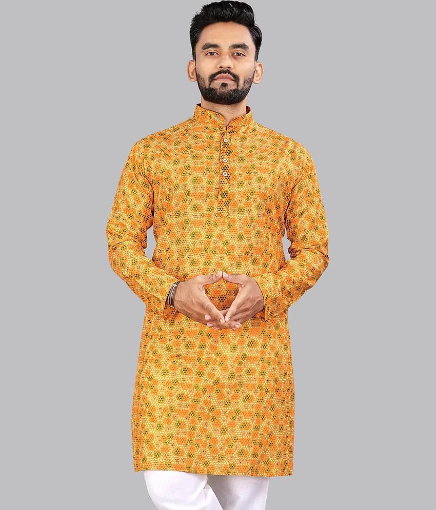 allan peter Red Cotton Men's Regular Kurta ( Pack of 1 )