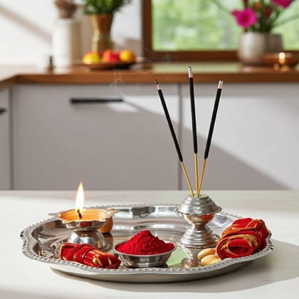 Steel Puja Thali (SMAS052 C)