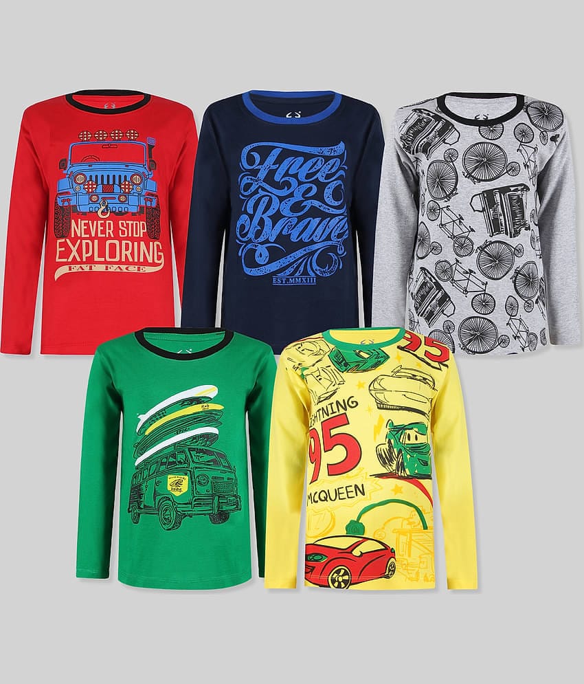 E1K Pack of 3 Boys Cotton T-Shirt ( Multicolor )