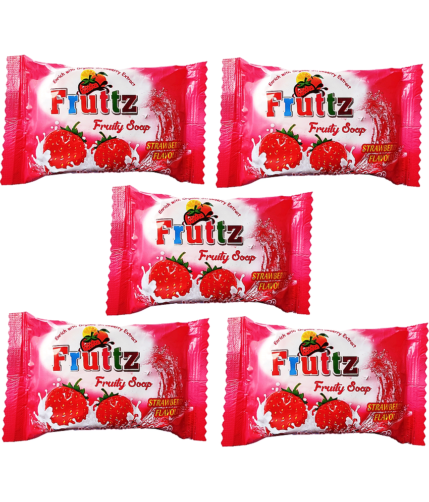 5 Soaps Strawberry Facial Bars Premium / Luxurious Soap with Essential Oils Soap 375 g Pack of 5