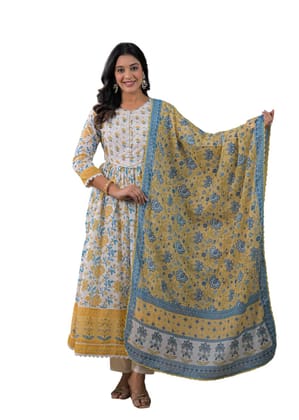 Women Ethnic Kurta Set with Dupatta | Soft Fabric Ethnic Suit Set for Festive & Daily Use