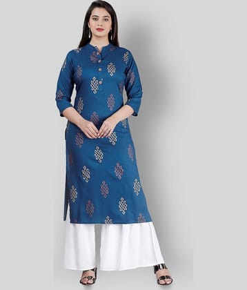 MAUKA - Teal Straight Rayon Women's Stitched Salwar Suit ( Pack of 1 )
