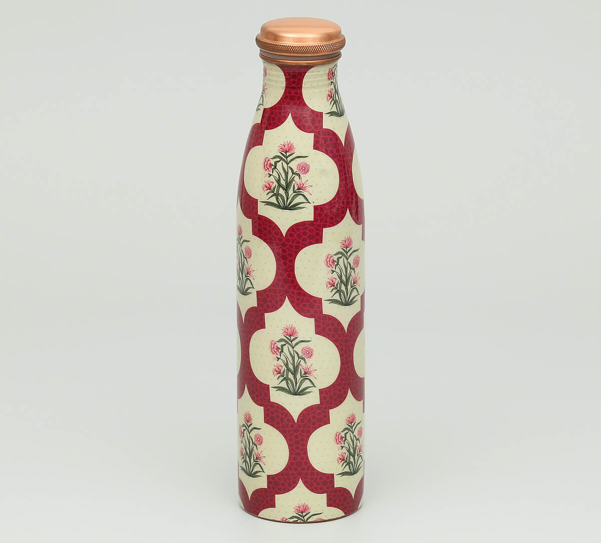 India Circus Poppy Flower Scarlet Copper Bottle