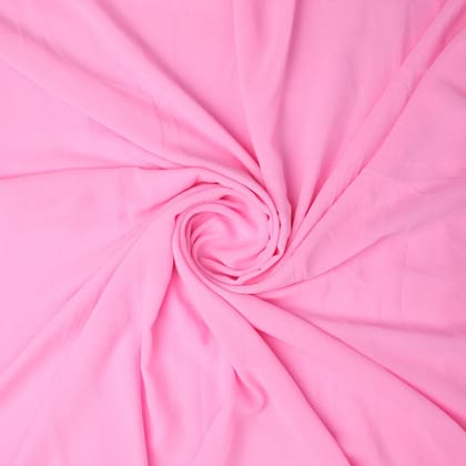 Pink Plain Georgette Solid Fabric