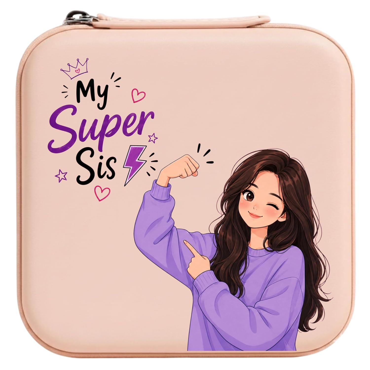 Jewellery Organiser Box, Gift for Sister, Rakhi Gift for Sister, Rakshabandhan Gift (My Super Sis)