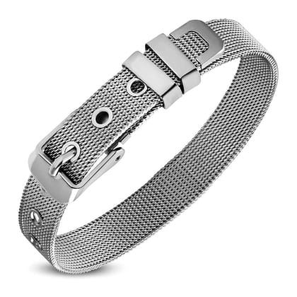 Personalised Name Alphabet Initial Letter Stainless Steel Rhinestone Bracelet-Silver