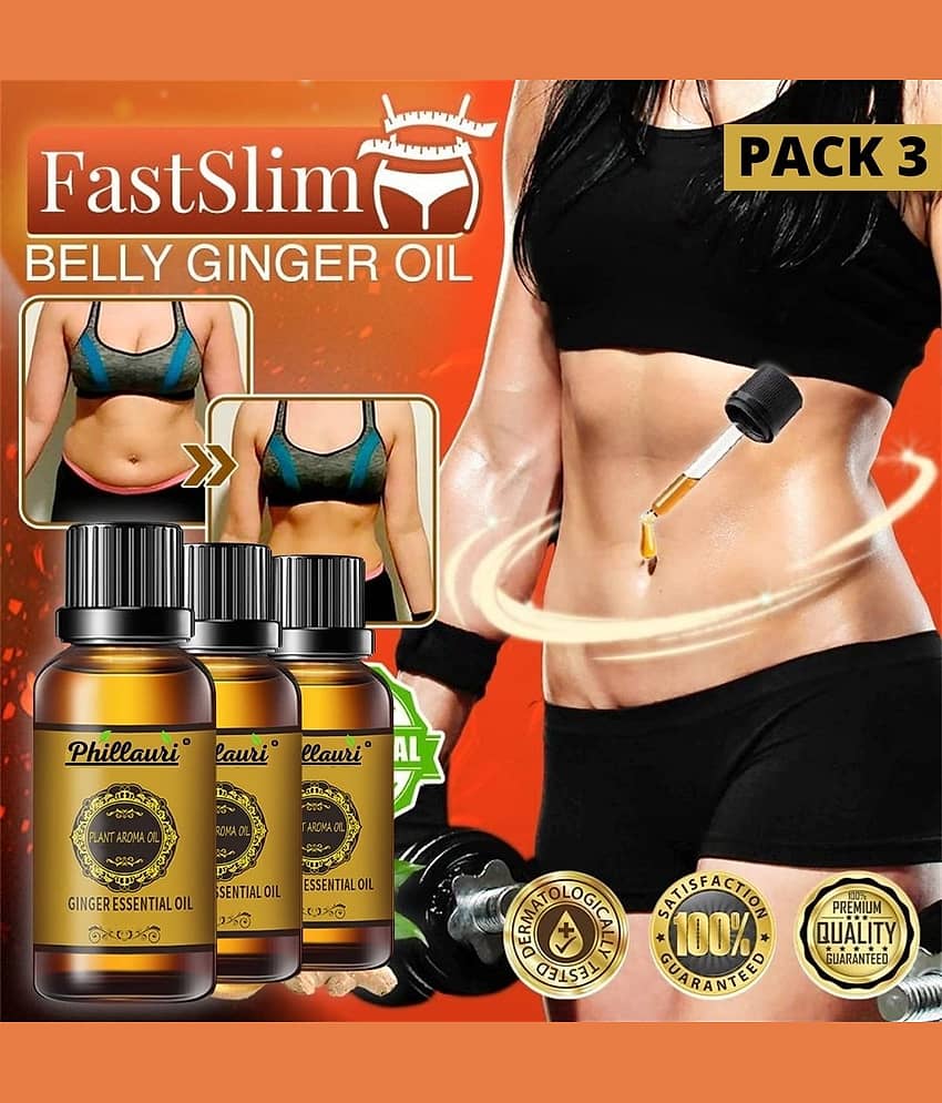 Phillauri Fat Loss Ginger Weight Loss Oil For Men & Women Shaping & Firming Oil 90 mL Pack of 3