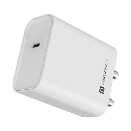 Portronics Adapto 25 25W Super Fast Type C PD Wall Charger for iPhone 15 or 14 or 13 or 12 or 11 All Pro,Max Series