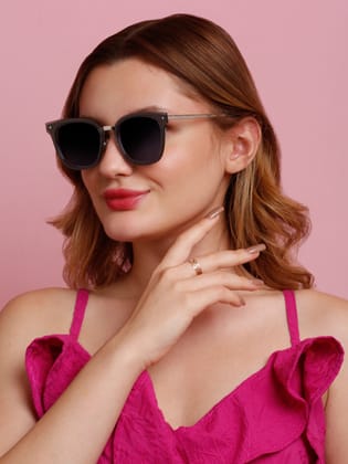 SUNNIES Large Full Frame Metal.Plastic Square Solid Polarized Women Sunglasses-SNS-11707-C026