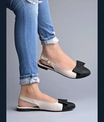 Shoetopia Stylish Uppper Bow Black Flats For Girls