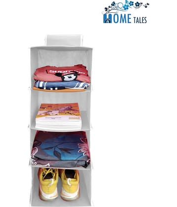Non-Woven 4 Shelf, Cloth Hanging Organizer,Grey (1U)