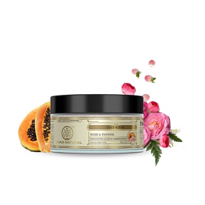 Khadi Natural Rose & Papaya Face Scrub - 50gm Khadi Natural Rose & Papaya Face Scrub - 50gm
