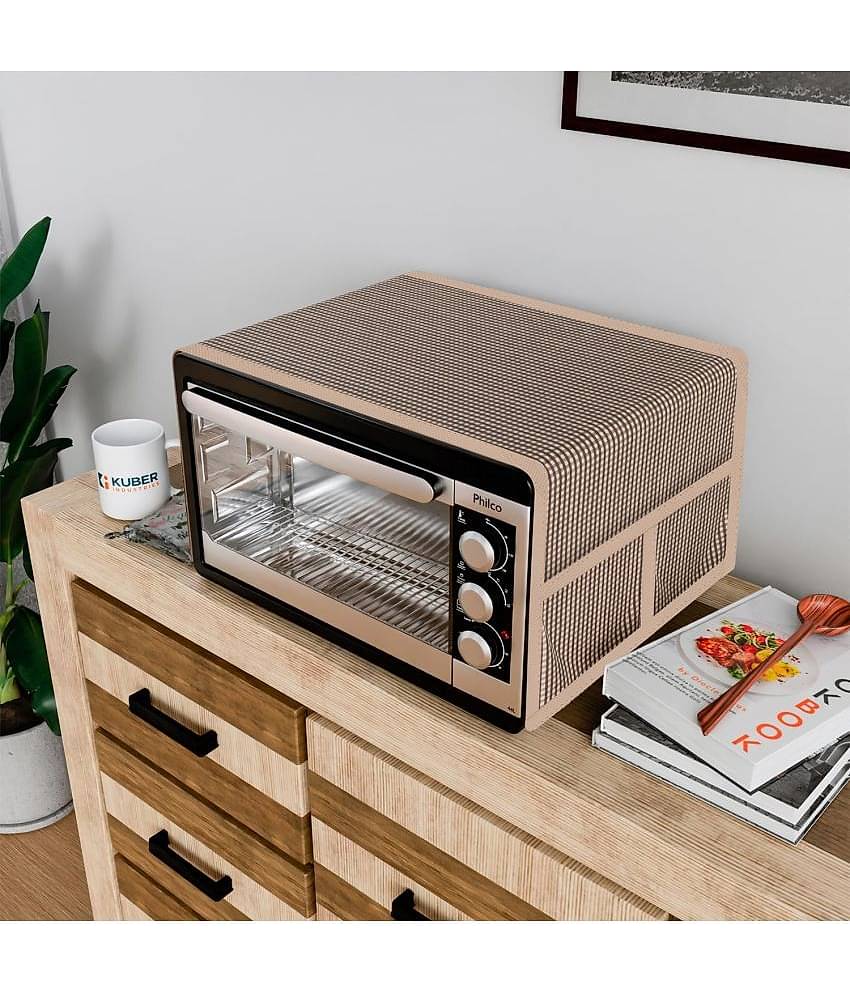 Single PVC Brown Microwave Oven Cover - 20-22L