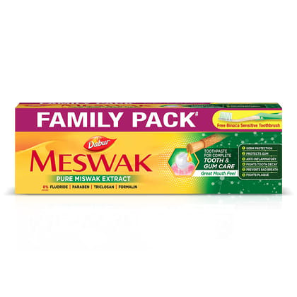 Dabur Meswak India's No-1 Fluoride Free Toothpaste - Family Pack, 300 gm