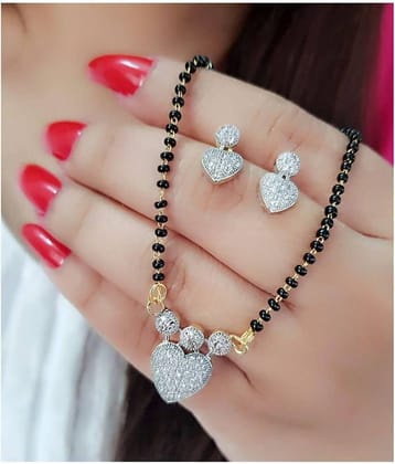 Bhagya Lakshmi Women's Pride AD Stone Mangalsutra With Earrings For Women