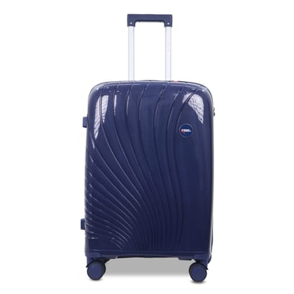 AMERICAN TRAVELLER New York 7711 28 Inch Large Trolley Bag | Durable Hard Shell | TSA Type Lock | Spinner Trolley Luggage | 360 degree Disc Spinner Wheels | Suitcase for Travel Large L28 Blue