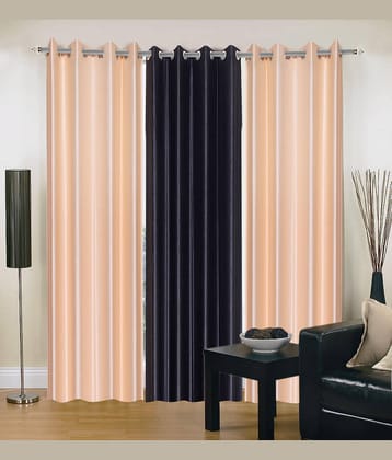 Sai Arpan Solid Room Darkening Eyelet Curtain 7 ft ( Pack of 3 ) - Multi Color