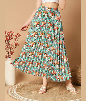 ZWERLON Blue Crepe Women's Flared Skirt ( Pack of 1 )
