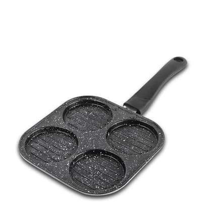 Non-Stick Grill Pan 4-Cavity Mini Uttapam & Pancake Maker | Aluminum Multi Snack Maker Tawa with 3 Layer Greblon Coating  Ideal for Uttapam, Eggs, and Pancakes