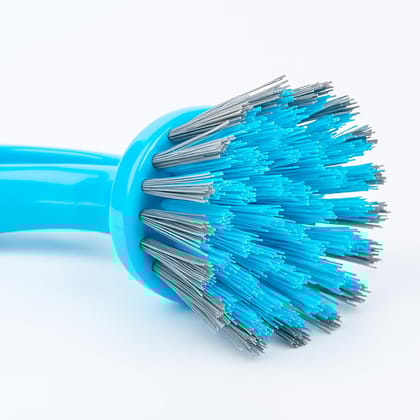 Blue � Kitchen Sink Scrub Brush � Round Bristle Head � Ergonomic Plastic Handle � Heavy Duty Cleaning Brush for Dishes, Pans, Basins & Surfaces � Multipurpose Scrubber Tool