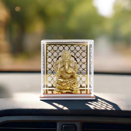 Brahma 3D Farm Kamal Vinayak Ganesh God Idol with Temple | Kamal Vinayak Ganesha for Home Decor, Pooja Room, Study Table, Living Room & Office Decoration | Gift Item