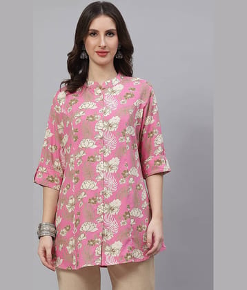 Divena - Pink Rayon Women's Ethnic A-Line Top ( Pack of 1 )
