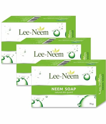 Leeford Lee Neem Soap - Antibacterial Protection with Neem Extracts, 75g Each (Pack of 3)
