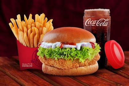 Veg Burger + Side + Beverage Combo