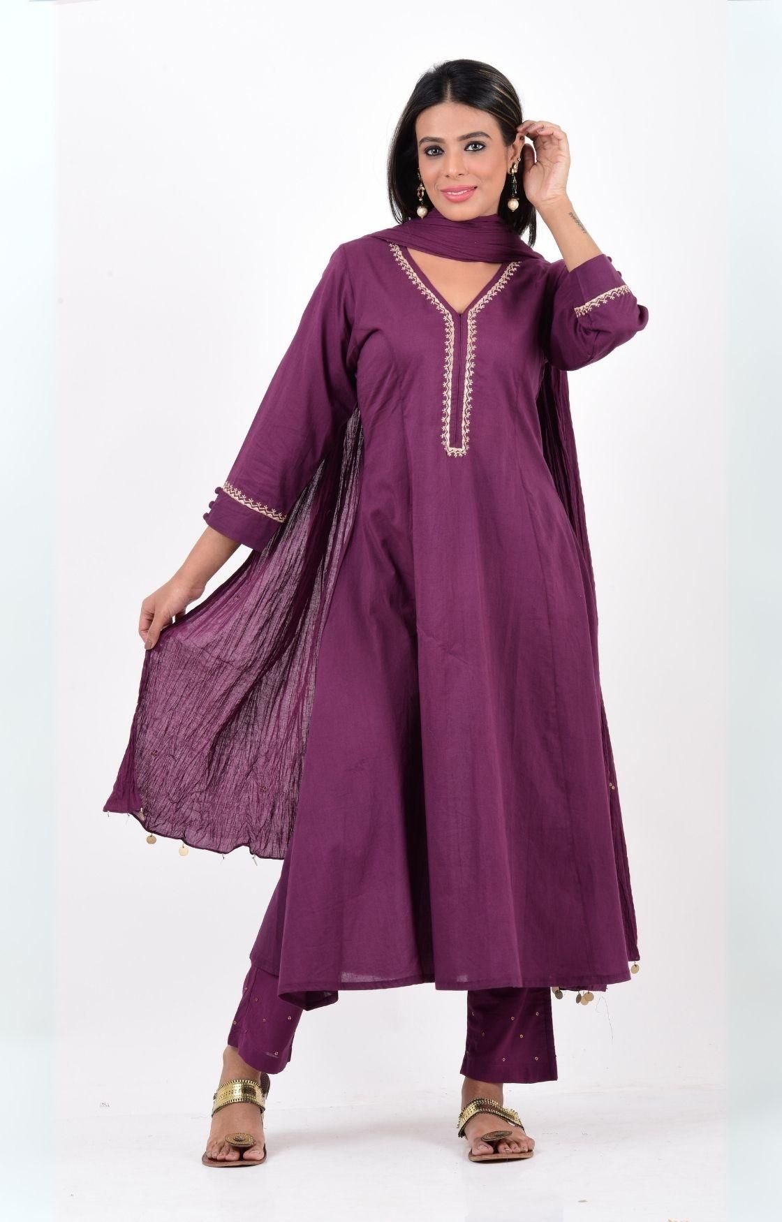 Purple Kurta Set-S