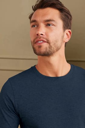 Classic Crew in Navy Melange-S