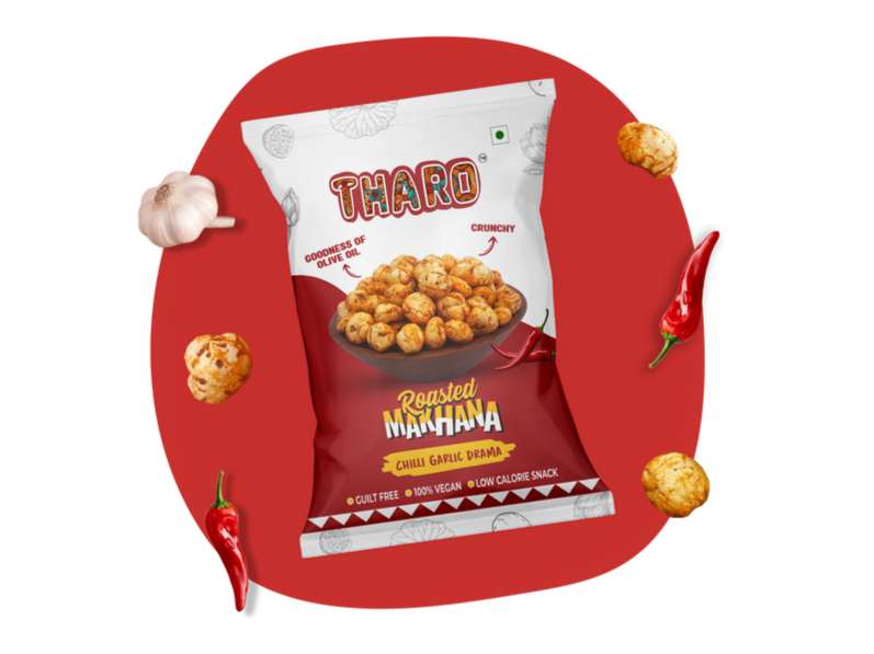 Tharo Roasted Makhana Chilli Garlic – Spicy Roasted Makhana