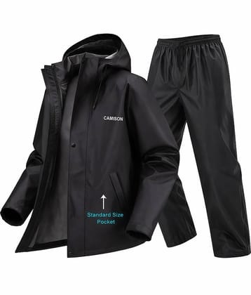 CAMISON Black Polyester Men's Rain Suit Set ( Pack of 1 )