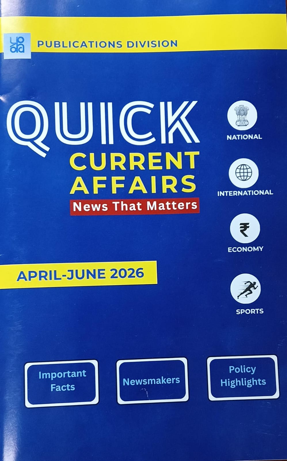 Quick Current Affairs (ENGLISH) (April-June 2026)