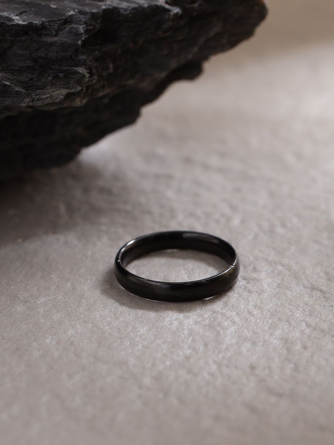 NVR Men's Black Stainless Steel Finger Ring