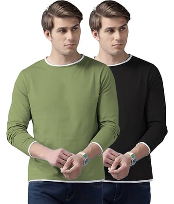 AUSK Pack of 2 Cotton Blend Regular Fit Men's T-Shirt ( Maroon )