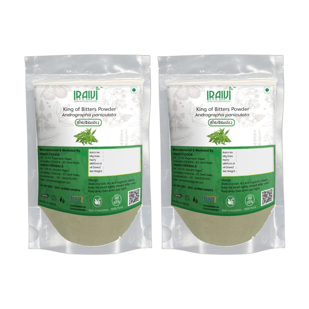 IRAIVI Premium King of Bitters Powder 200g | Nilavembu | Chirayatha | Kalmegh | Andrographis | IMMUNE SUPPORT & DETOX |100% Pure Natural Herb | Supports General Vitality & Natural Responses