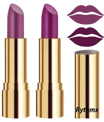 Rythmx Purple,Purple Matte Creme Lipstick Long Stay on Lips Multi Pack of 2 8 g