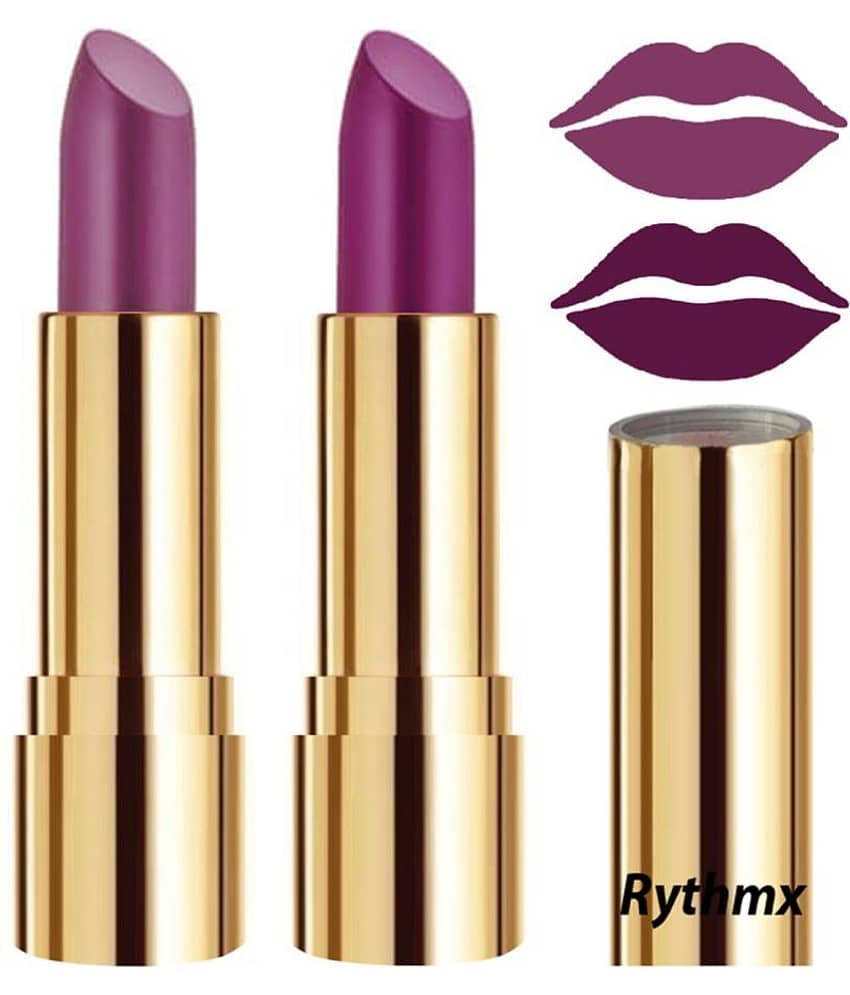 Rythmx Purple,Purple Matte Creme Lipstick Long Stay on Lips Multi Pack of 2 8 g