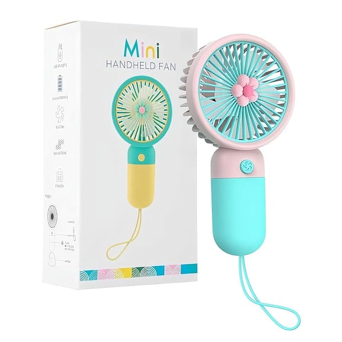 Portable USB Fan |Low Noise, Compact & Lightweight with USB Cable (Random Color)
