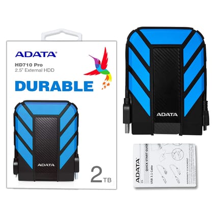 Adata AD710P 2TB External Hard Drive 3.5 Sata III IP65 Rating With Waterproof & Shockproof-Blue