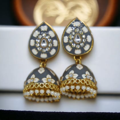 Grey Jhumkas Grey Jhumkas