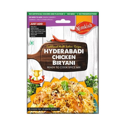 Nimkish Hyderabadi Chicken Biryani Masala 40g, Ready to Cook Spice Mix, Instant Premix Masala