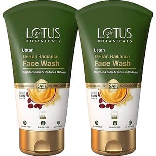 Lotus Botanicals Ubtan De-Tan Radiance Facewash 200Ml(Pack Of 2) Face Wash (400 Ml)