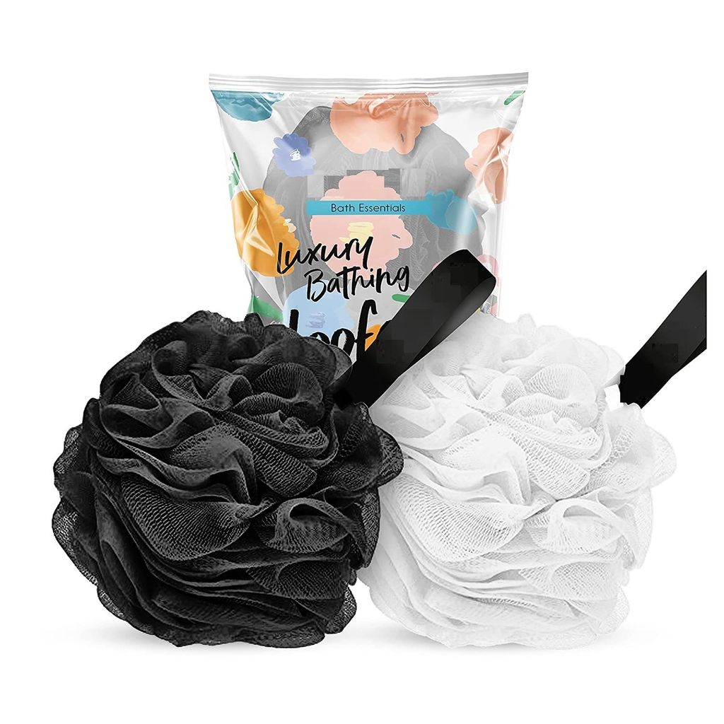 Elecsera Premium Luxury Bathing Loofah Sponge Scrubber for Men & Women (Black and White) Pack of 2 - Body Care - Loofah and Other Tools | Buy online on ZillyBuy